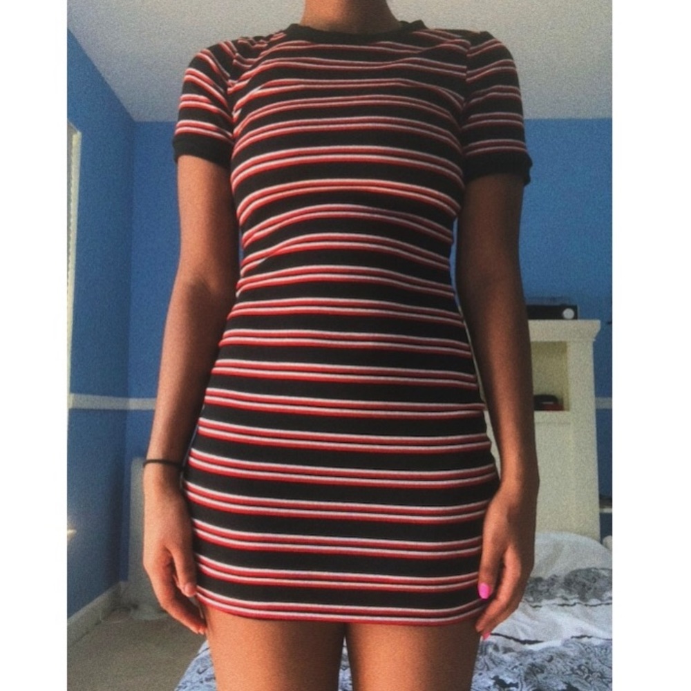 Striped bodycon dress